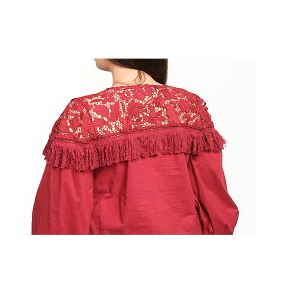 PLUS Western Rodeo Cowgirl Lace Tassel Fringe Top - Picture 7 of 10